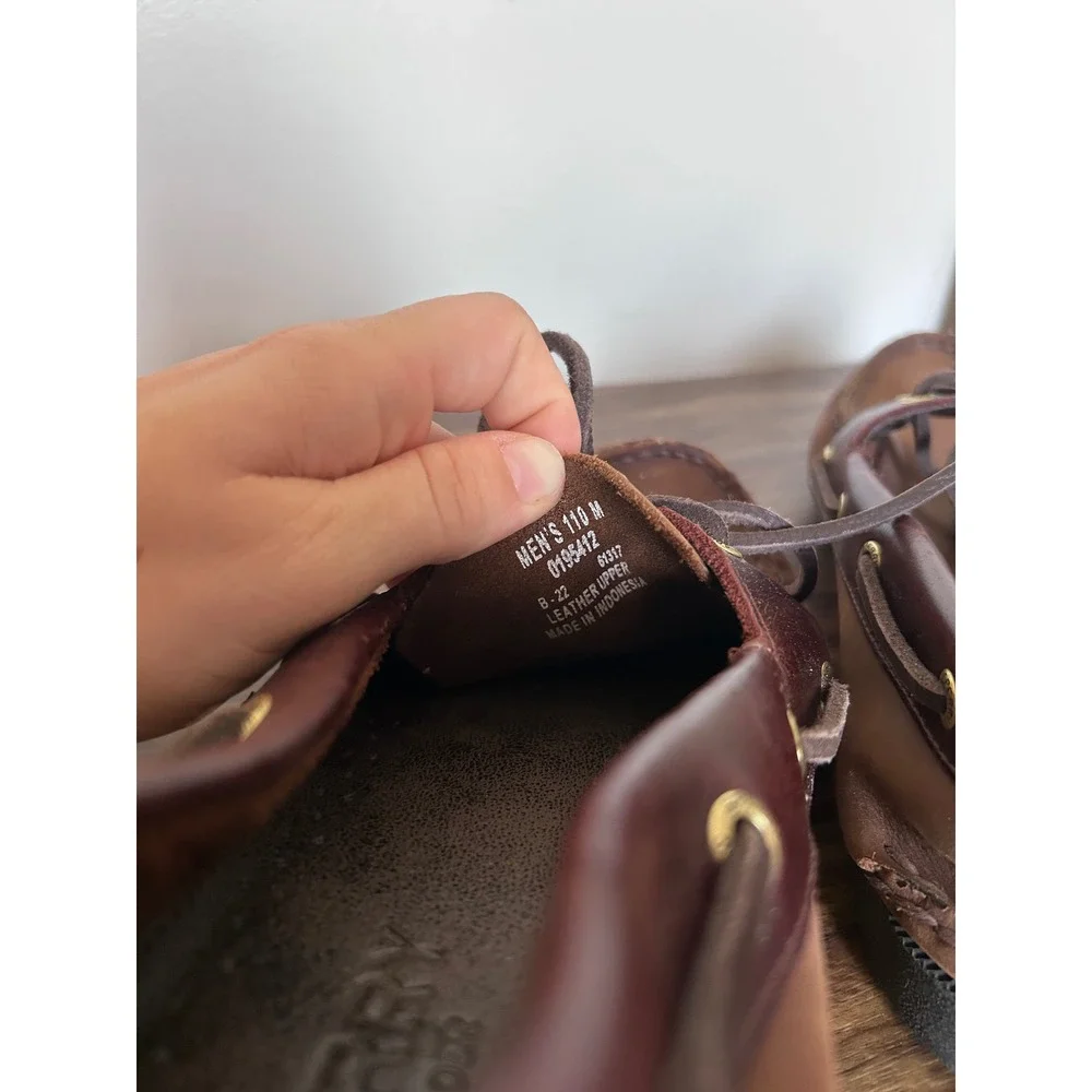 Sperry Top-Sider Mens Authentic Original 2-Eye Brown Leather Boat Shoes 0195412